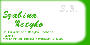 szabina metyko business card